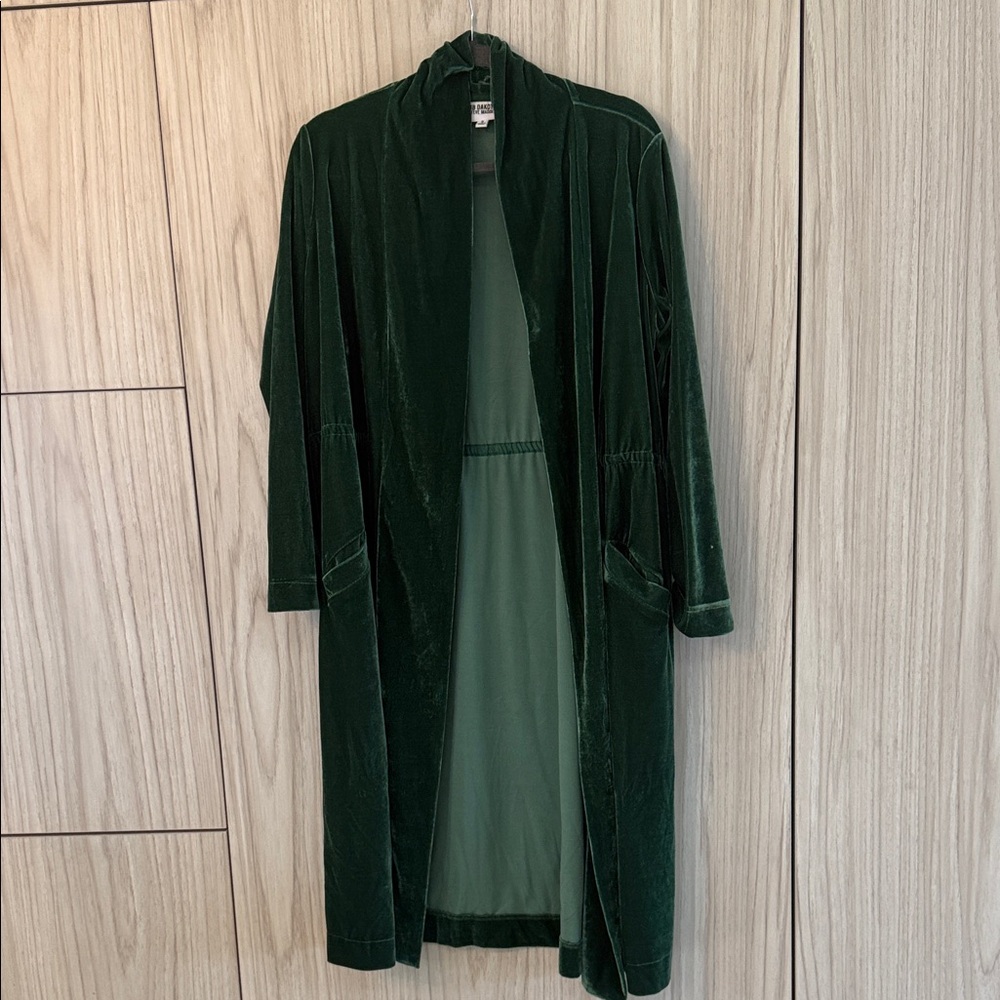BB Dakota Deep Green Velvet Duster